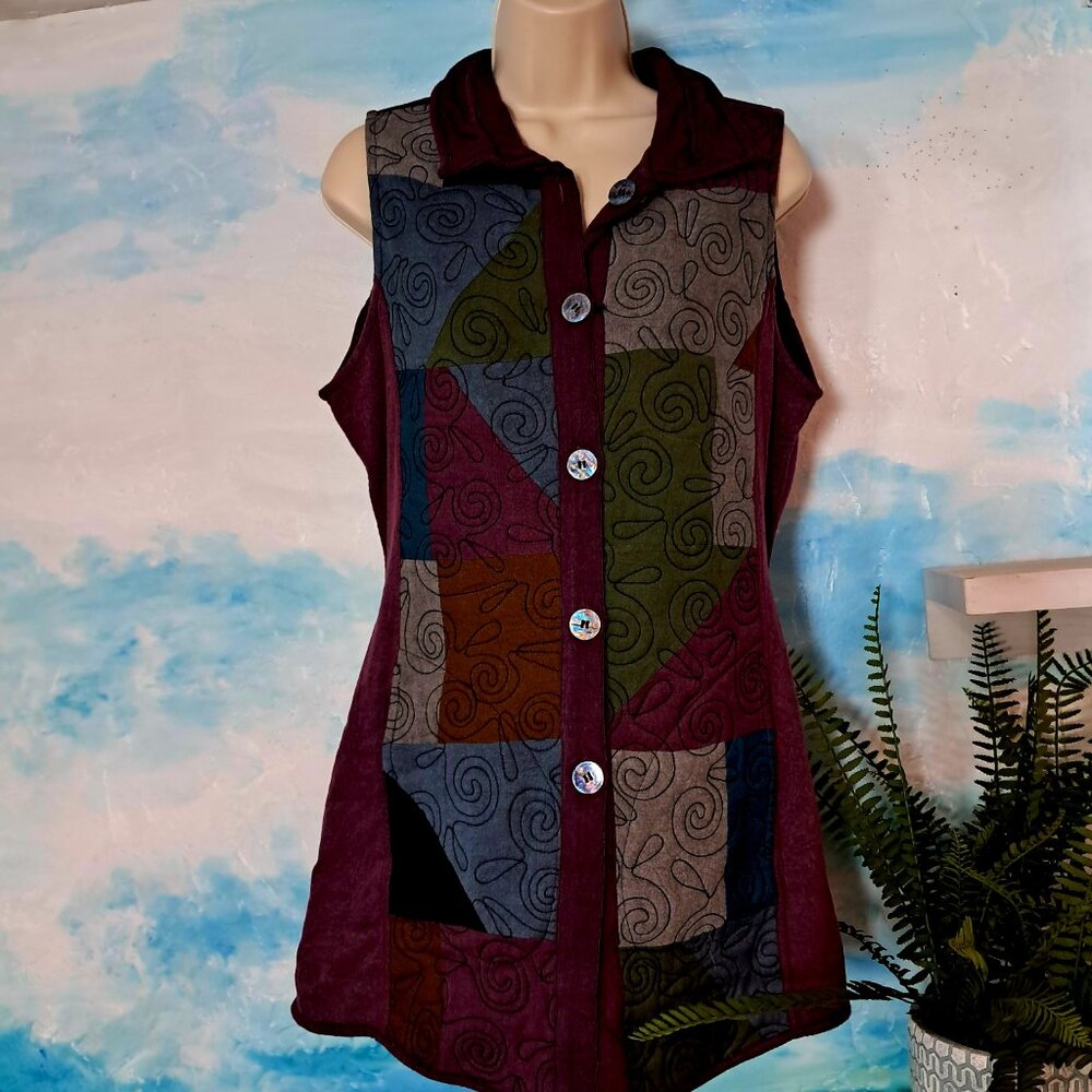 Parsley & Sage size S reversible embroidered vest, NEW WITH TAGS